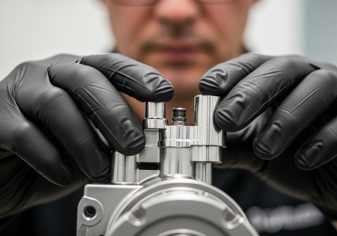 Technician working on transmission